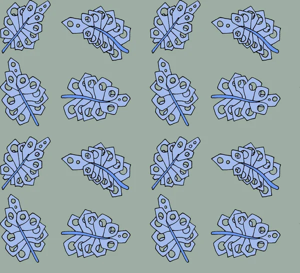 Рисунок Железных Листьев Бесшовный Тканый Узор Дизайн Печати Текстиля Ткани — стоковое фото