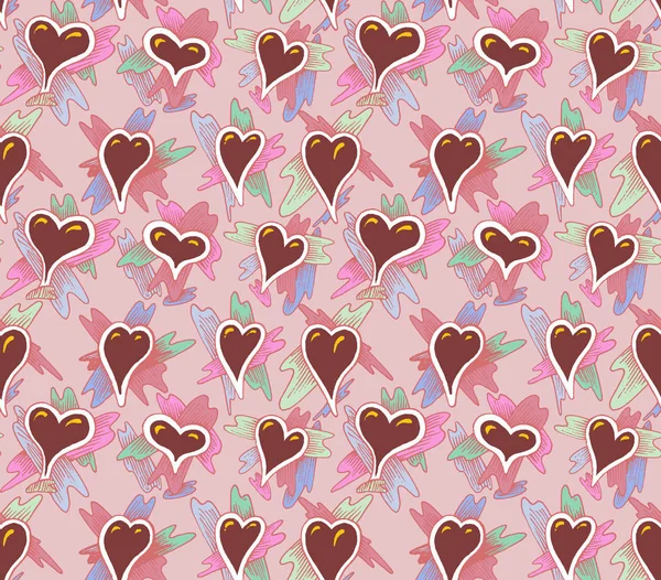Pattern Hearts Seamless Woven Pattern Design Print Textile Fabric Wallpaper — Stock Photo, Image