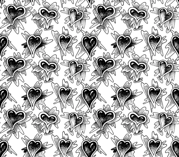 Pattern Hearts Seamless Woven Pattern Design Print Textile Fabric Wallpaper — Stock Photo, Image