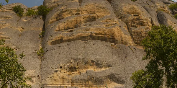 Tourist places in Europe. Landscapes of Bulgaria. The Balkan Mountains. The Madara Rider or Madara Horseman. National historical and archaeological reserve 