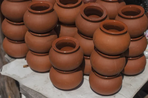 Orientalny Bazar Stary Ceramiki Eksponaty Czasów Starożytnych — Zdjęcie stockowe