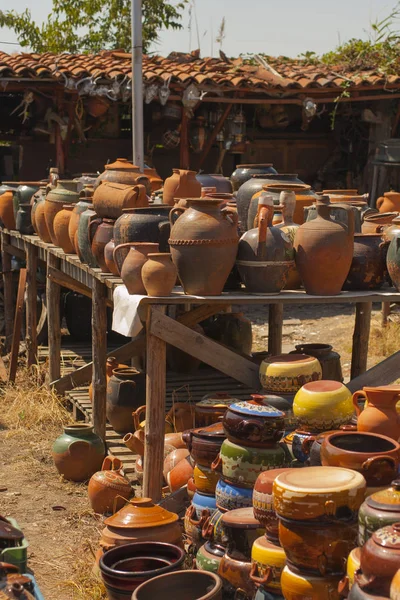 Orientální Bazar Staré Keramiky Vykazuje Starověku — Stock fotografie