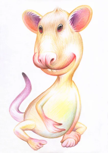 Dessin Crayon Rat Illustration Pour Enfants Image Animaux Avec Crayons — Photo
