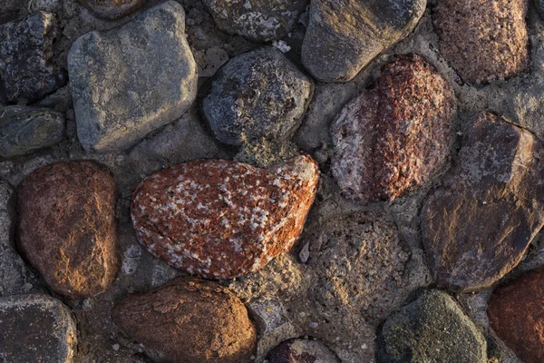 Фон Цветных Камней Поверхность Украшена Натуральным Материалом Шаблон Полу Разноцветной — стоковое фото