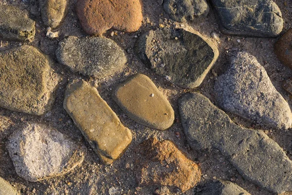 Tło Kolorowych Kamieni Powierzchnia Jest Ozdobiona Naturalnym Materiałem Wzór Podłodze — Zdjęcie stockowe