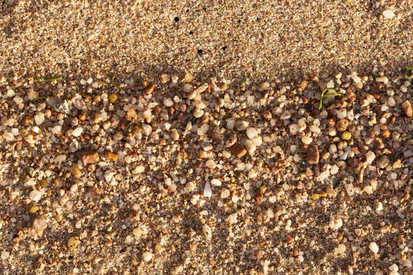 Small Pebbles Form Background Sea Shore Coarse Multicolor Sand — Stock Photo, Image