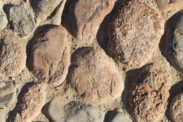 Tło Kolorowych Kamieni Powierzchnia Jest Ozdobiona Naturalnym Materiałem Wzór Podłodze — Zdjęcie stockowe