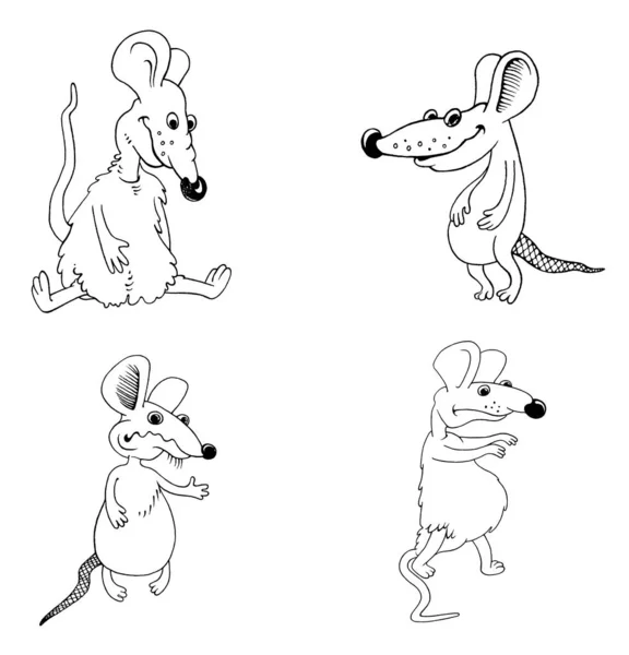 Rat Dessin Graphique Image Portrait Noir Blanc Animaux Illustrations Pour — Photo