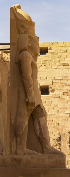 Egypt Luxor Karnakův Chrám Komplex Amun Sochy Ramsese — Stock fotografie