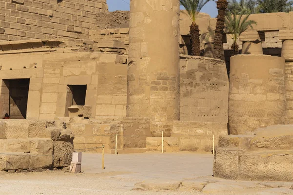 Luxor Governorate Egypten Karnak Temple Komplex Amun Präglade Hieroglyfer Pelare — Stockfoto