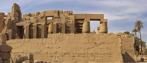 Luxor Governorate Egypten Karnak Temple Komplex Amun Präglade Hieroglyfer Pelare — Stockfoto