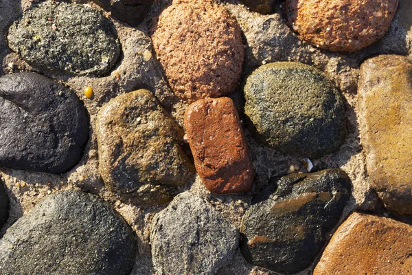 Hintergrund Aus Farbigen Steinen Die Oberfläche Ist Mit Natürlichem Material — Stockfoto