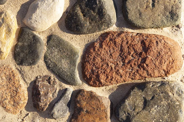 Fondo Piedras Colores Superficie Está Decorada Con Material Natural Patrón —  Fotos de Stock