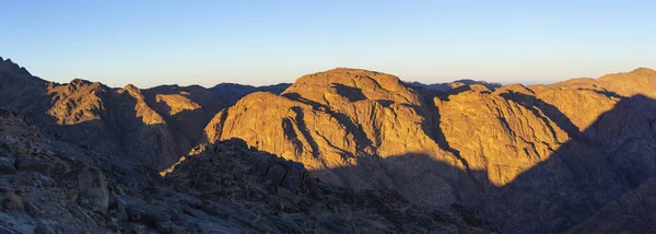 Egipt Mount Sinai Rano Świcie Mount Horeb Gabal Musa Mojżesza — Zdjęcie stockowe