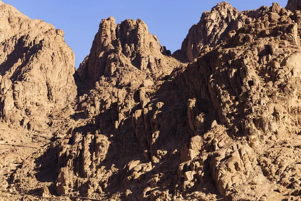 Egito Monte Sinai Manhã Sol Brilhante Monte Horeb Gabal Musa — Fotografia de Stock
