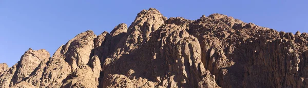Ägypten Berg Sinai Morgen Der Strahlenden Sonne Mount Horeb Gabal — Stockfoto