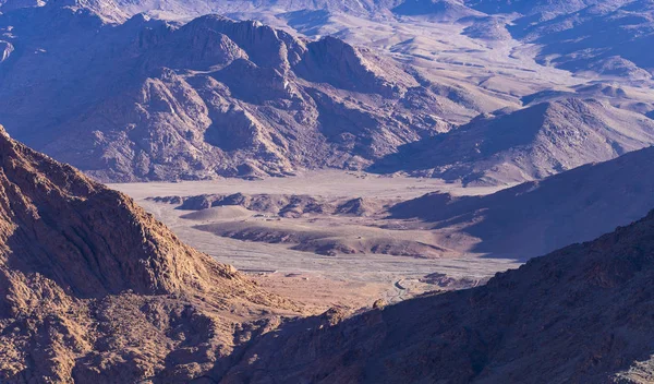 Egypten Beduinbyn Mount Sinai Morgonen Den Ljusa Solen Horebberget Gabal — Stockfoto