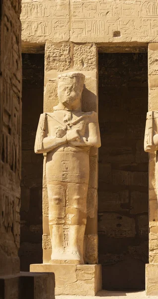 Ramses Nin Heykelleri Mısır Luxor Karnak Tapınağı Amun Kompleksi Unesco — Stok fotoğraf