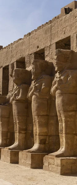 Ramses Nin Heykelleri Mısır Luxor Karnak Tapınağı Amun Kompleksi Unesco — Stok fotoğraf