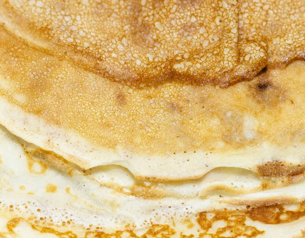 Gebratene Pfannkuchen Die Textur Des Teiges Ein Leckerbissen Faschingsdienstag Kulinarisches — Stockfoto