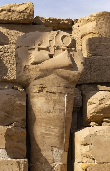 Sochy Ramsese Egypt Luxor Karnakův Chrám Komplex Amun Pamětihodnosti Unesco — Stock fotografie
