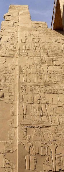Karnak Tempel Complex Van Amun Grote Hypostyle Hall Gegrafeerde Hiërogliefen — Stockfoto
