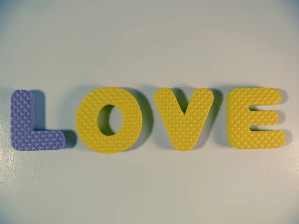 Letters Made Foam Showing Word Love — Stock Photo, Image