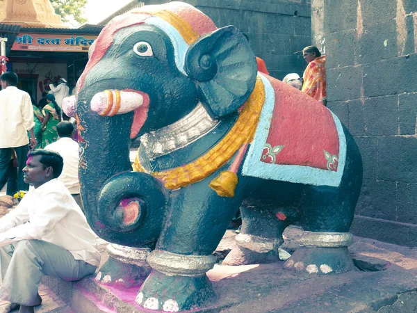 Statue Elephant Jyotiba Temple Wadi Ratnagiri Kolhapur Maharashtra India — Stock Photo, Image