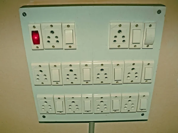 Switch board with On Off switches, 3 pin sockets