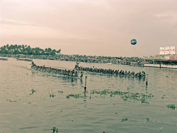 Snake Boat Race Colorido Deporte Acuático Kerala Alleppy Alappuzha India — Foto de Stock