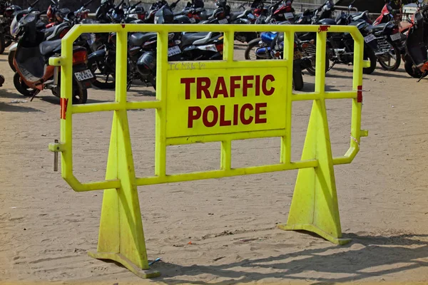 Road Barrier Used City Traffic Police India — Stockfoto