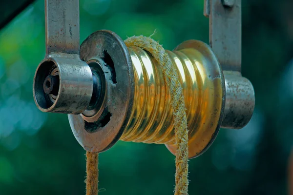 Rahate Pulley Used Drawing Water Out Well Traditional Way Goa — Stock Photo, Image