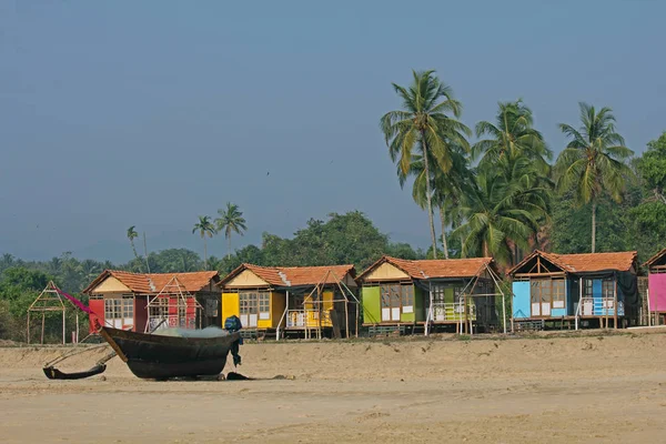 Cocohut Beach Bungalows Vacaciones Zancos Agonda Beach Goa India — Foto de Stock