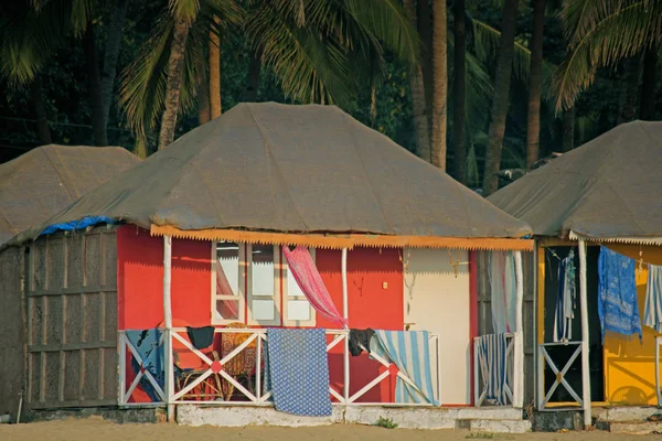 Cocohut Beach Holiday Bungalows Stilts Agonda Beach Goa India — Stockfoto