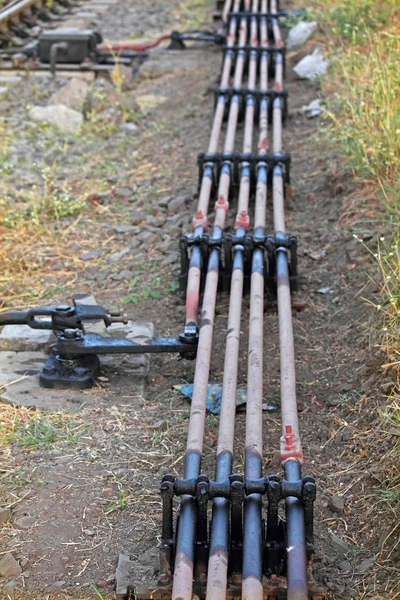 Close Pipe Line Compensator Railway Track Pune Maharashtra India — Stock Photo, Image