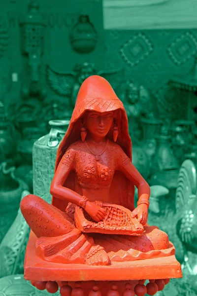 Terrakottaskulptur Einer Ausstellung Indien — Stockfoto