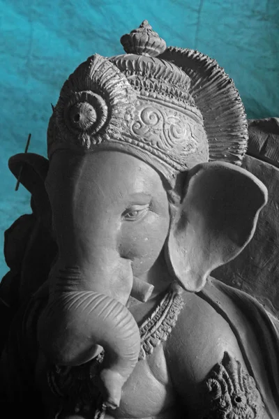 Veduta Del Workshop Creazione Idoli Lord Ganesh Festival Ganpati Ratnagiri — Foto Stock