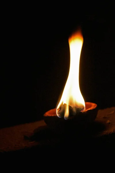 Flame Traditional Diya Maharashtra India — Stock Photo, Image