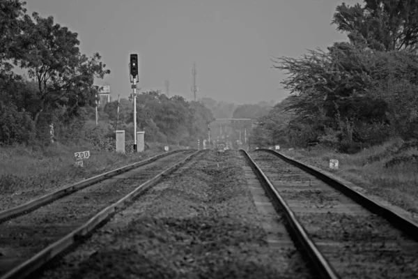 Railroad track, Pune, Maharashtra, Índia — Fotografia de Stock