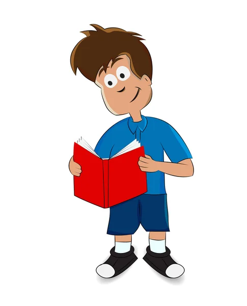 卡通小孩使用蓝色衬衫 — 图库矢量图片