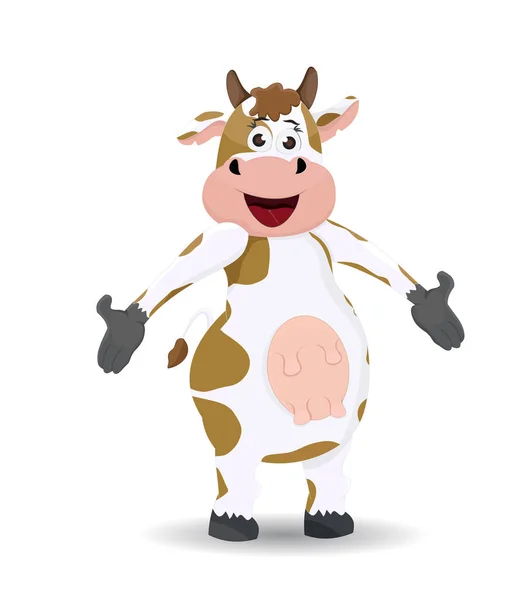 Kreskówka krowa stojący wyświetlone poza — Wektor stockowy