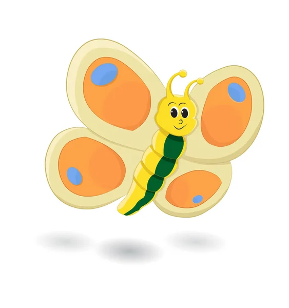 Dibujos animados linda mariposa — Archivo Imágenes Vectoriales