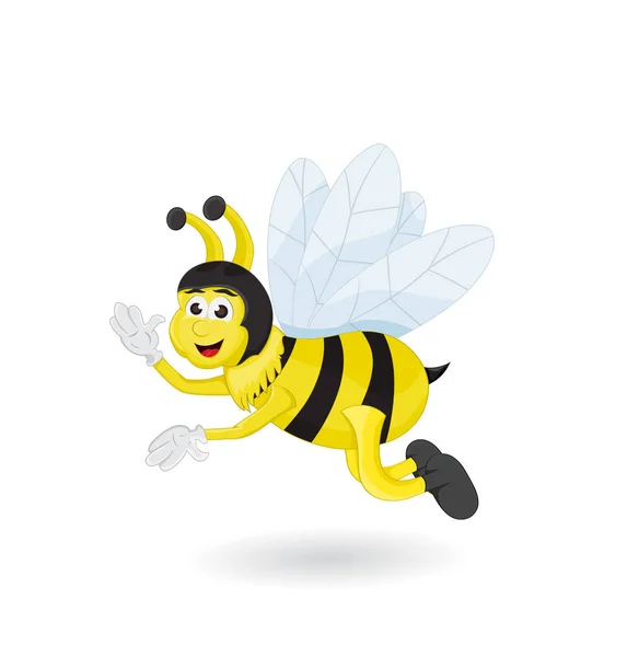 Cartoon bee wave — Stock Vector