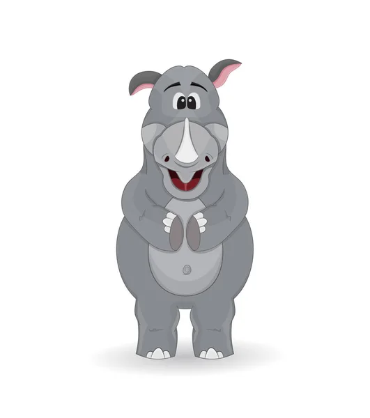 Schattig Rhino cartoon geïsoleerd — Stockvector