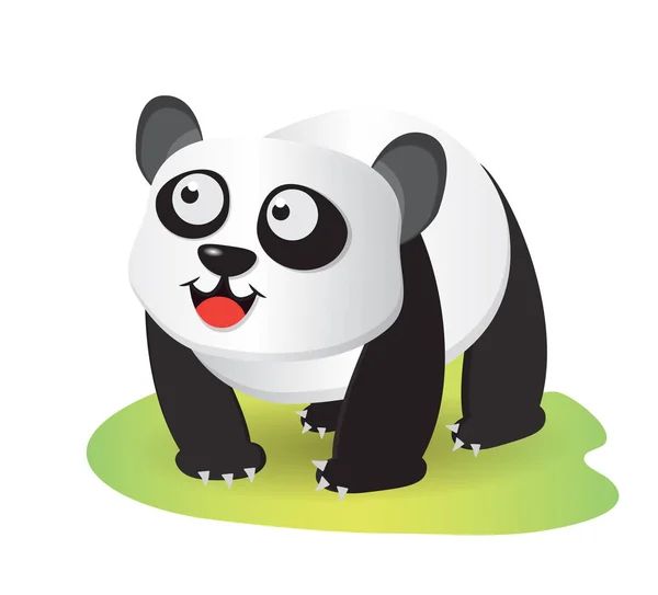 Caricatura panda sonriente — Vector de stock