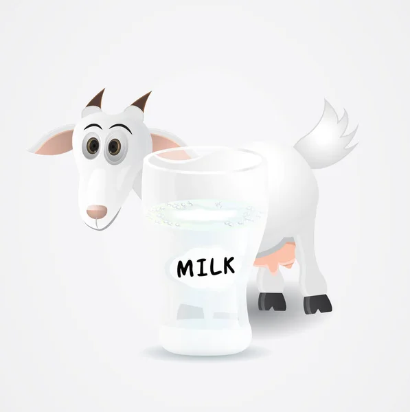 Getmjölk på glas — Stock vektor