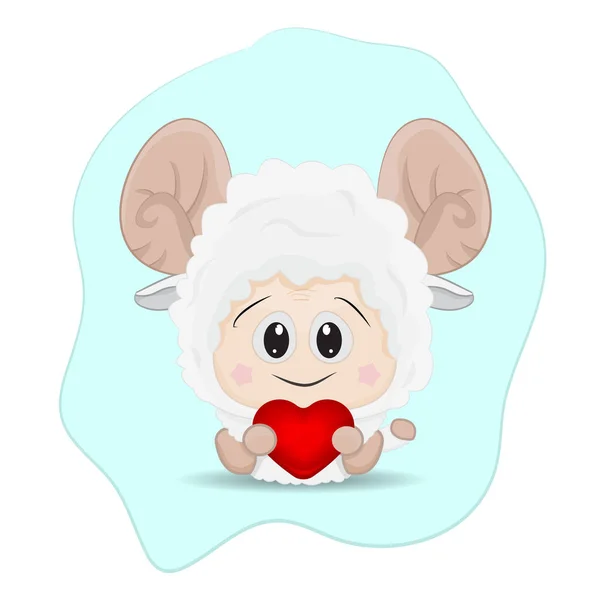 Ovejas sosteniendo amor — Vector de stock