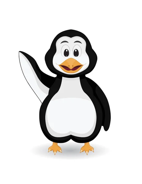 Penguin say hallo — Stock Vector