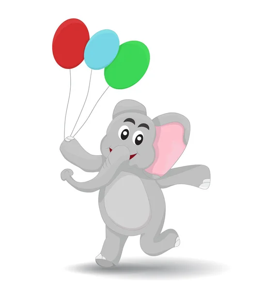 Éléphant avec ballon — Image vectorielle