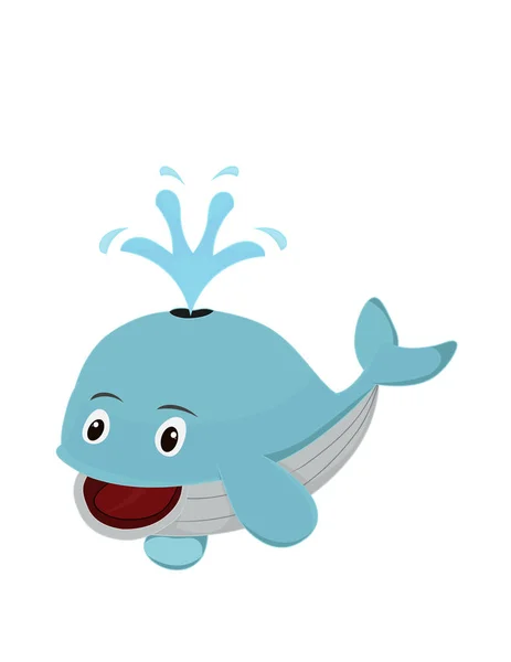 Divertente cartone animato balena sorridente — Vettoriale Stock